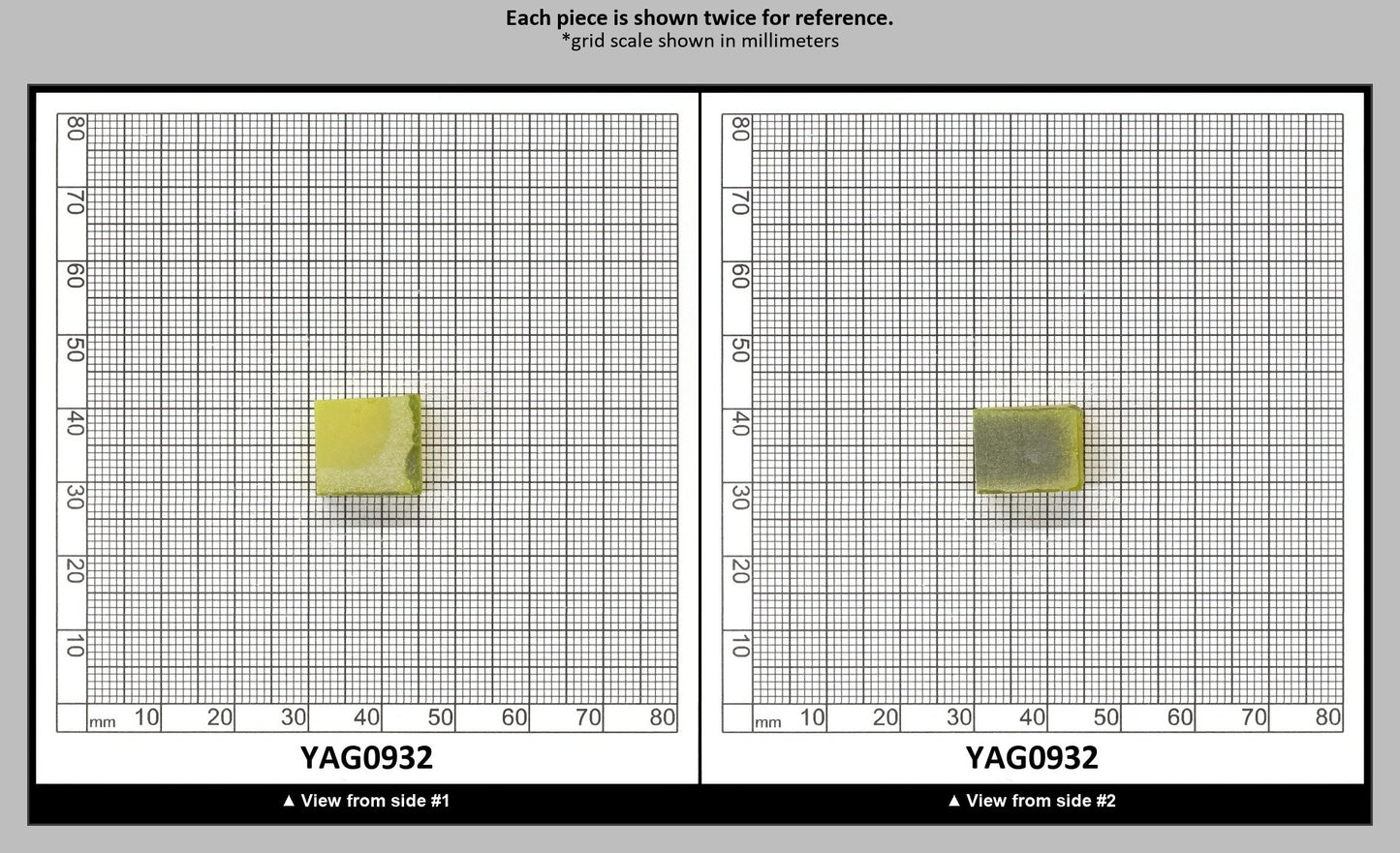 Neon Yellow YAG Polycrystalline (Ceramic) Faceting Rough : YAG0932
