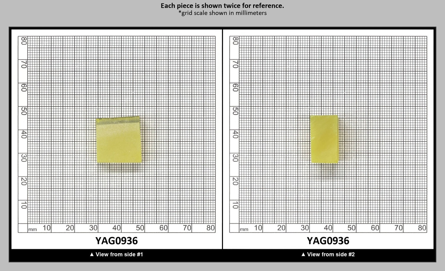 Neon Yellow YAG Polycrystalline (Ceramic) Faceting Rough : YAG0936