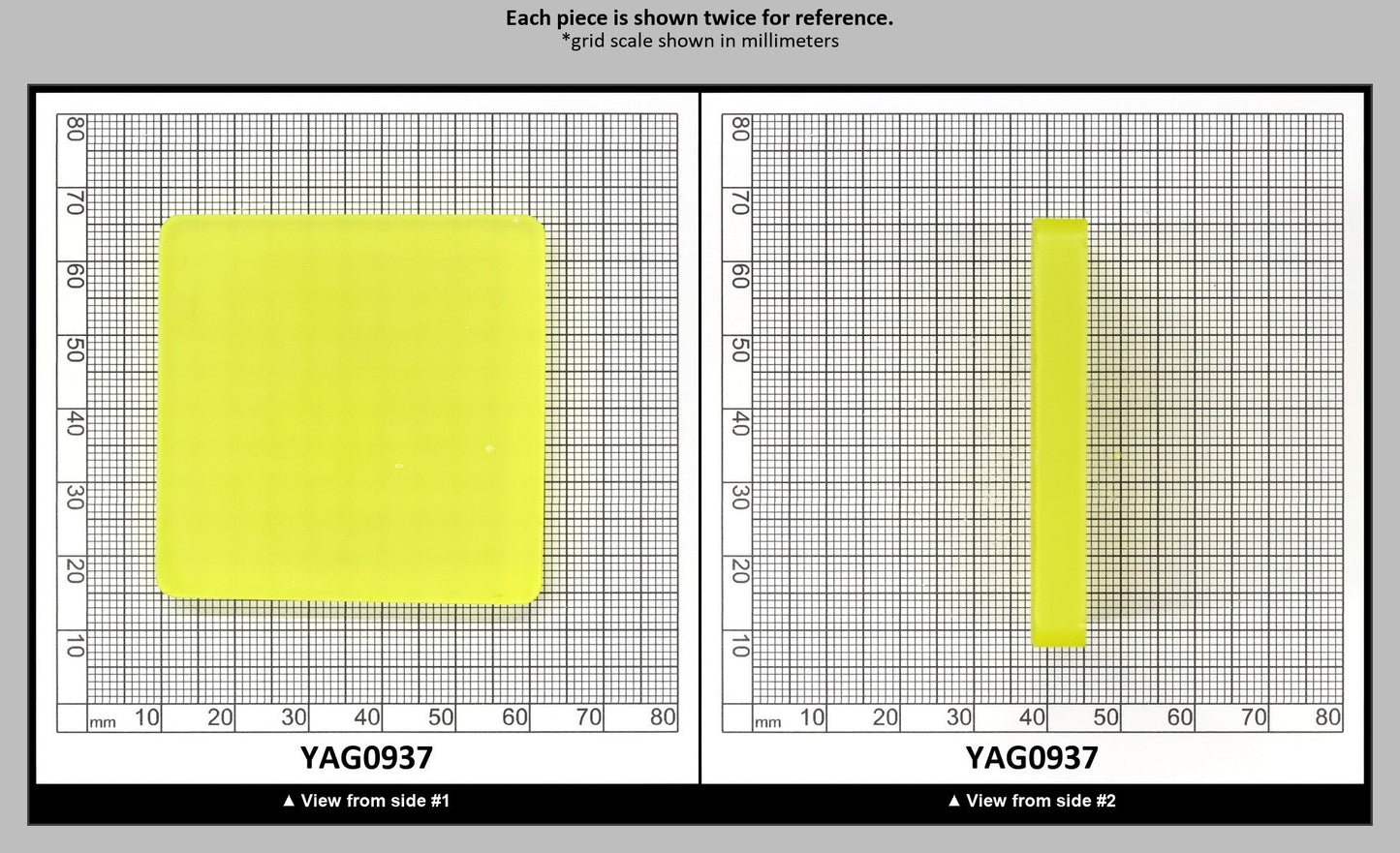 Neon Yellow YAG Polycrystalline (Ceramic) Faceting Rough : YAG0937