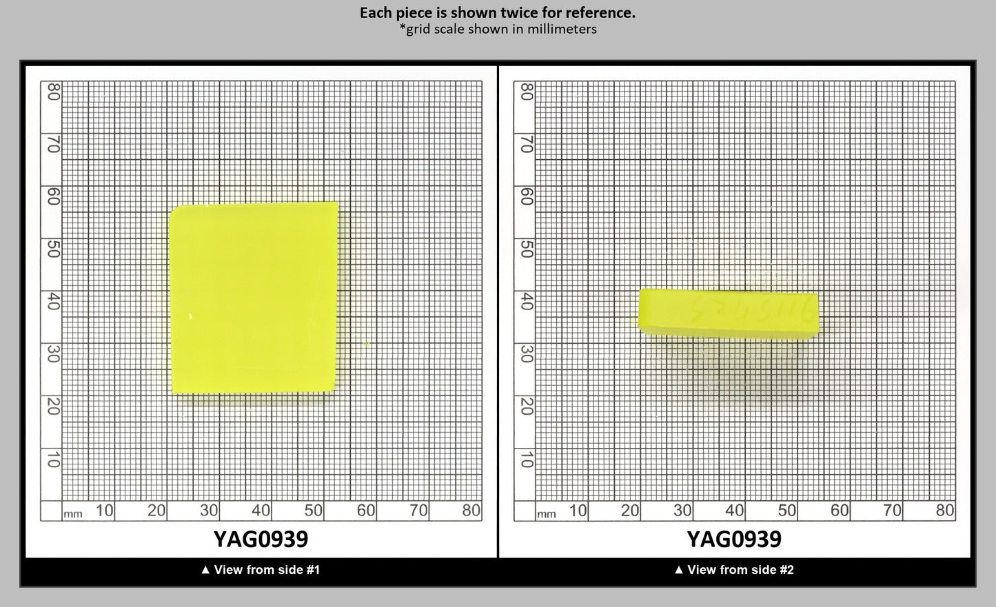 Neon Yellow YAG Polycrystalline (Ceramic) Faceting Rough : YAG0939