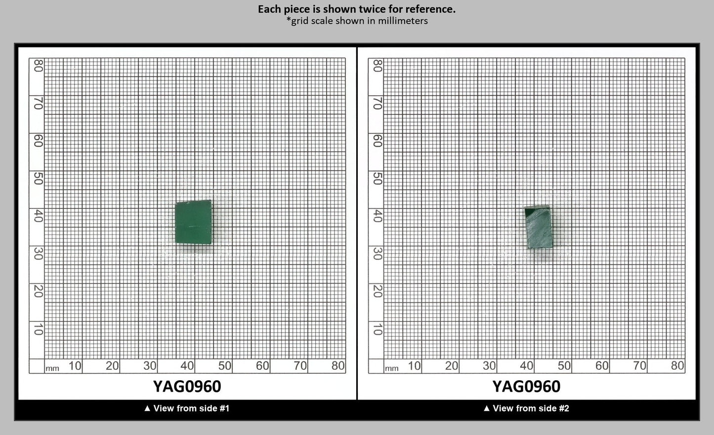Green YAG (Ceramic) Faceting Rough for Gem Cutting - Various Sizes : YAG0960