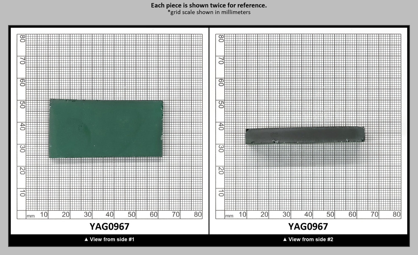 Green YAG (Ceramic) Faceting Rough for Gem Cutting - Various Sizes : YAG0967