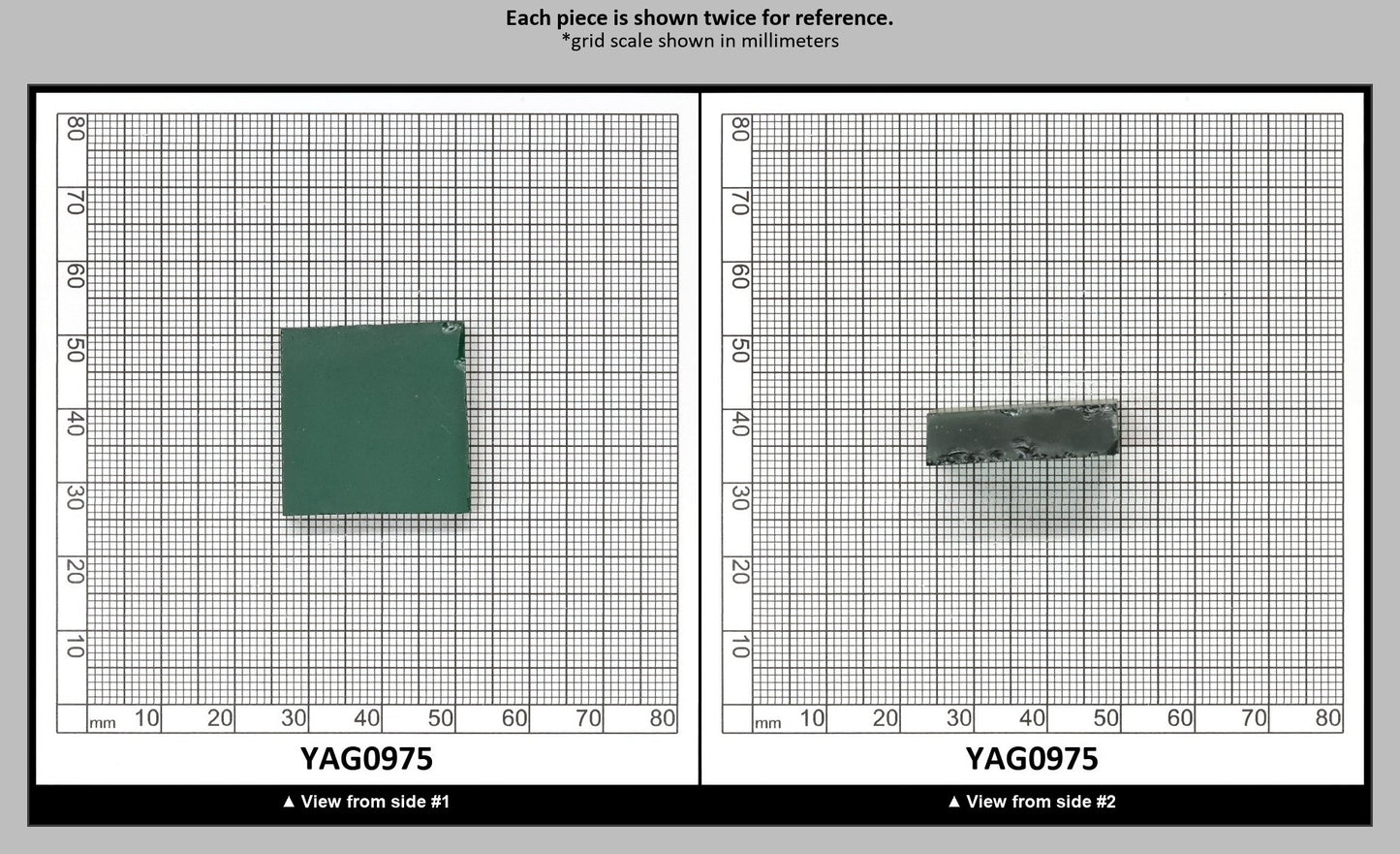 Green YAG (Ceramic) Faceting Rough for Gem Cutting - Various Sizes : YAG0975