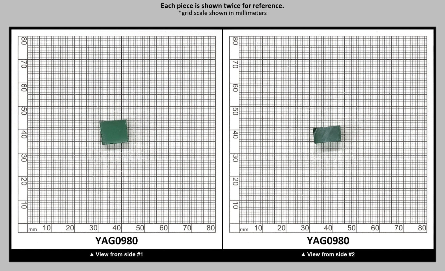 Green YAG (Ceramic) Faceting Rough for Gem Cutting - Various Sizes : YAG0980