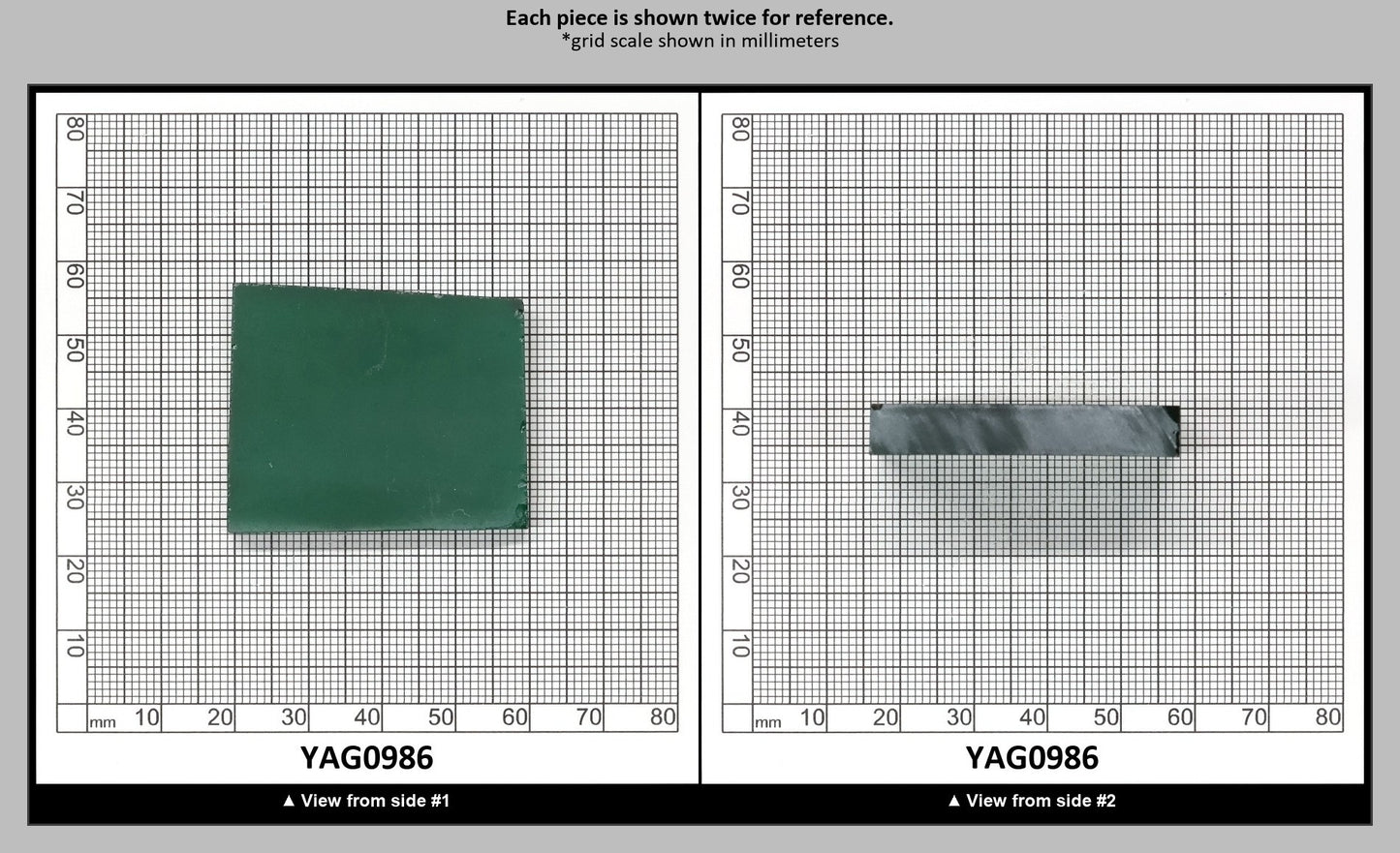 Green YAG (Ceramic) Faceting Rough for Gem Cutting - Various Sizes : YAG0986