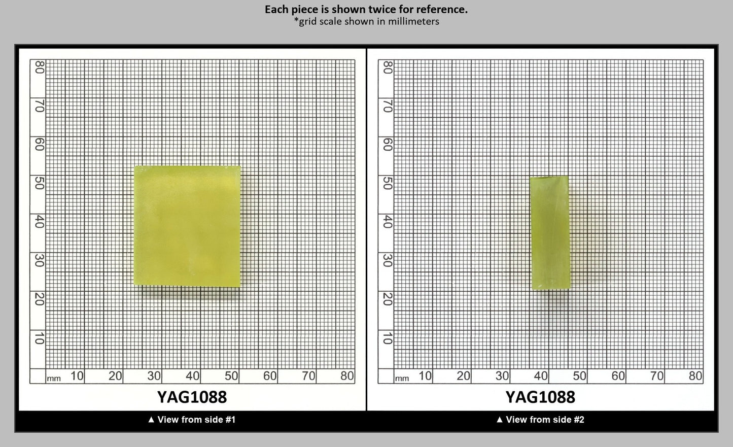 Yellow YAG Polycrystalline (Ceramic) Faceting Rough : YAG1088