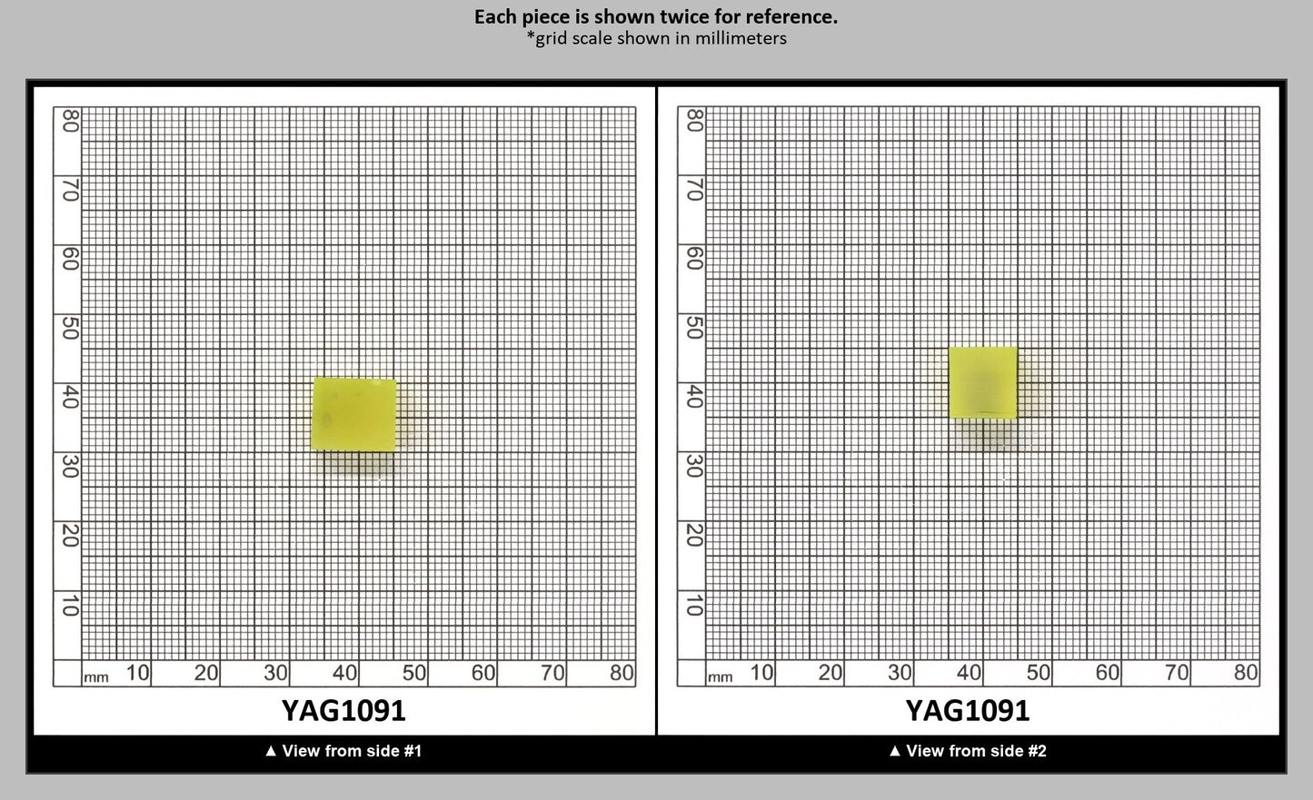 Yellow YAG Polycrystalline (Ceramic) Faceting Rough : YAG1091
