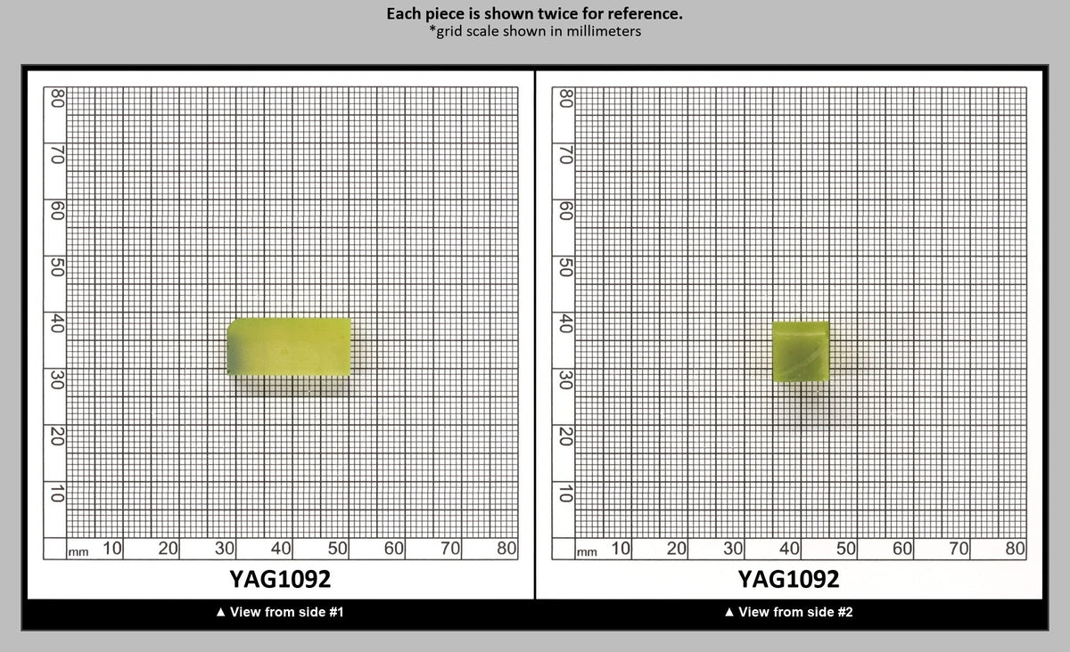 Yellow YAG Polycrystalline (Ceramic) Faceting Rough : YAG1092