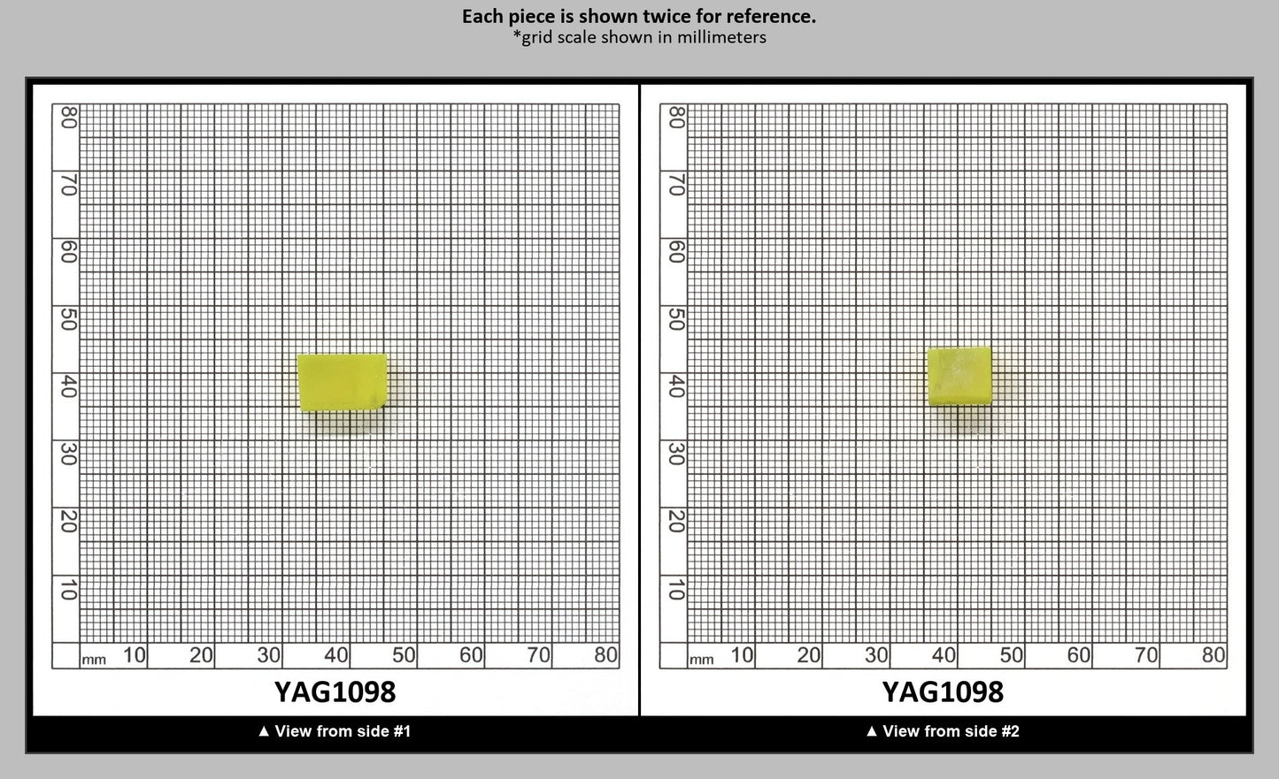 Yellow YAG Polycrystalline (Ceramic) Faceting Rough : YAG1098