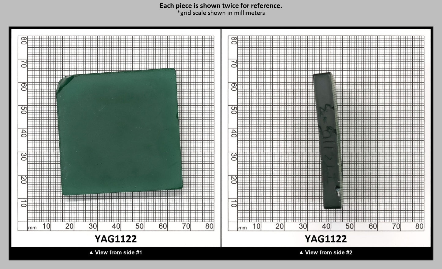 Green YAG Polycrystalline (Ceramic) Faceting Rough : YAG1122
