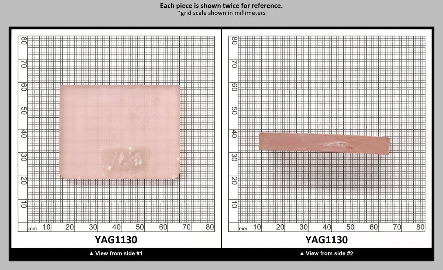 Pink Polycrystalline (Ceramic) YAG  - Faceting Rough : YAG1130
