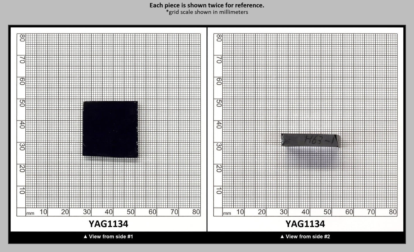 Blue YAG Polycrystalline (Ceramic) Faceting Rough : YAG1134
