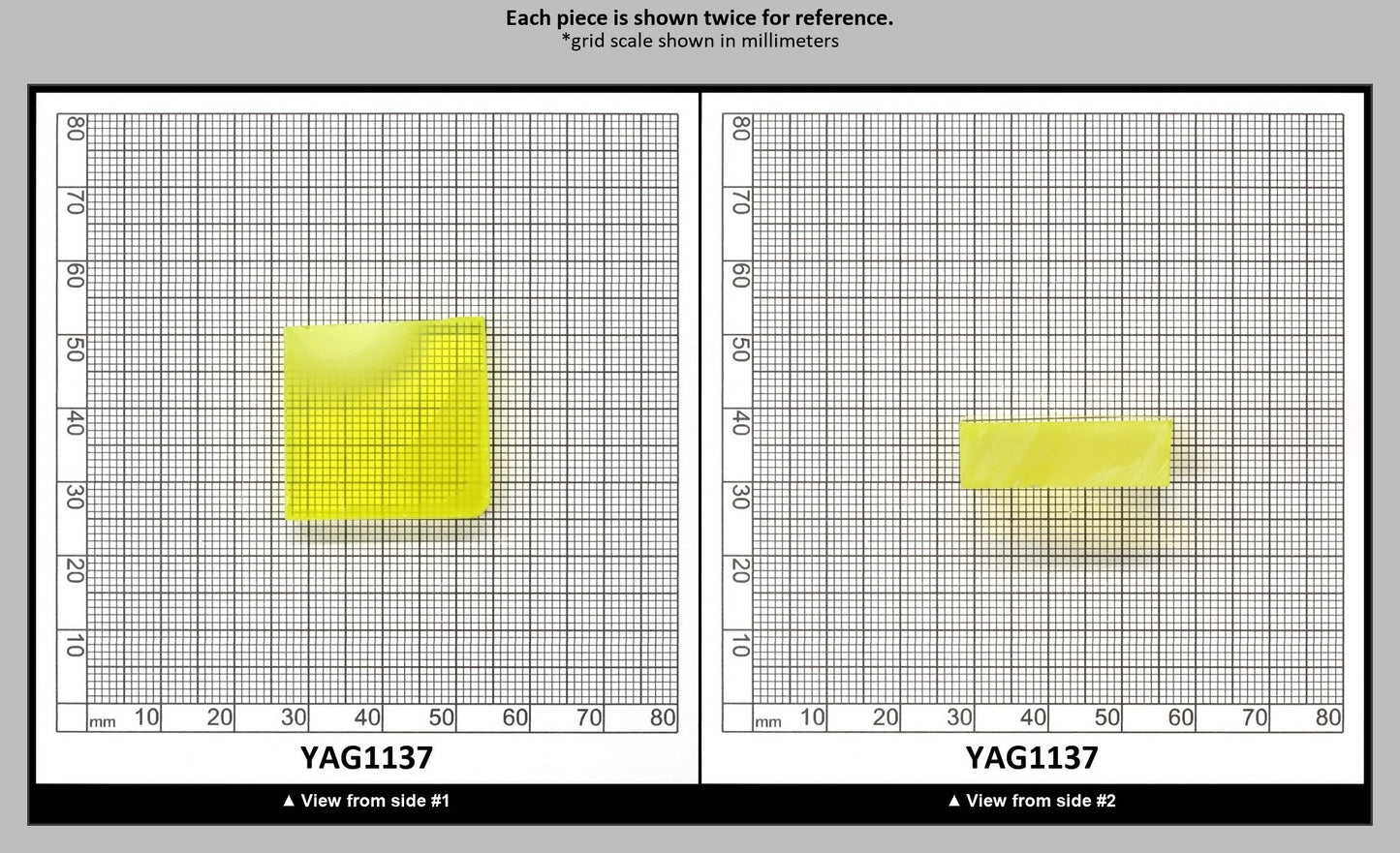 Neon Yellow YAG Polycrystalline (Ceramic) Faceting Rough : YAG1137