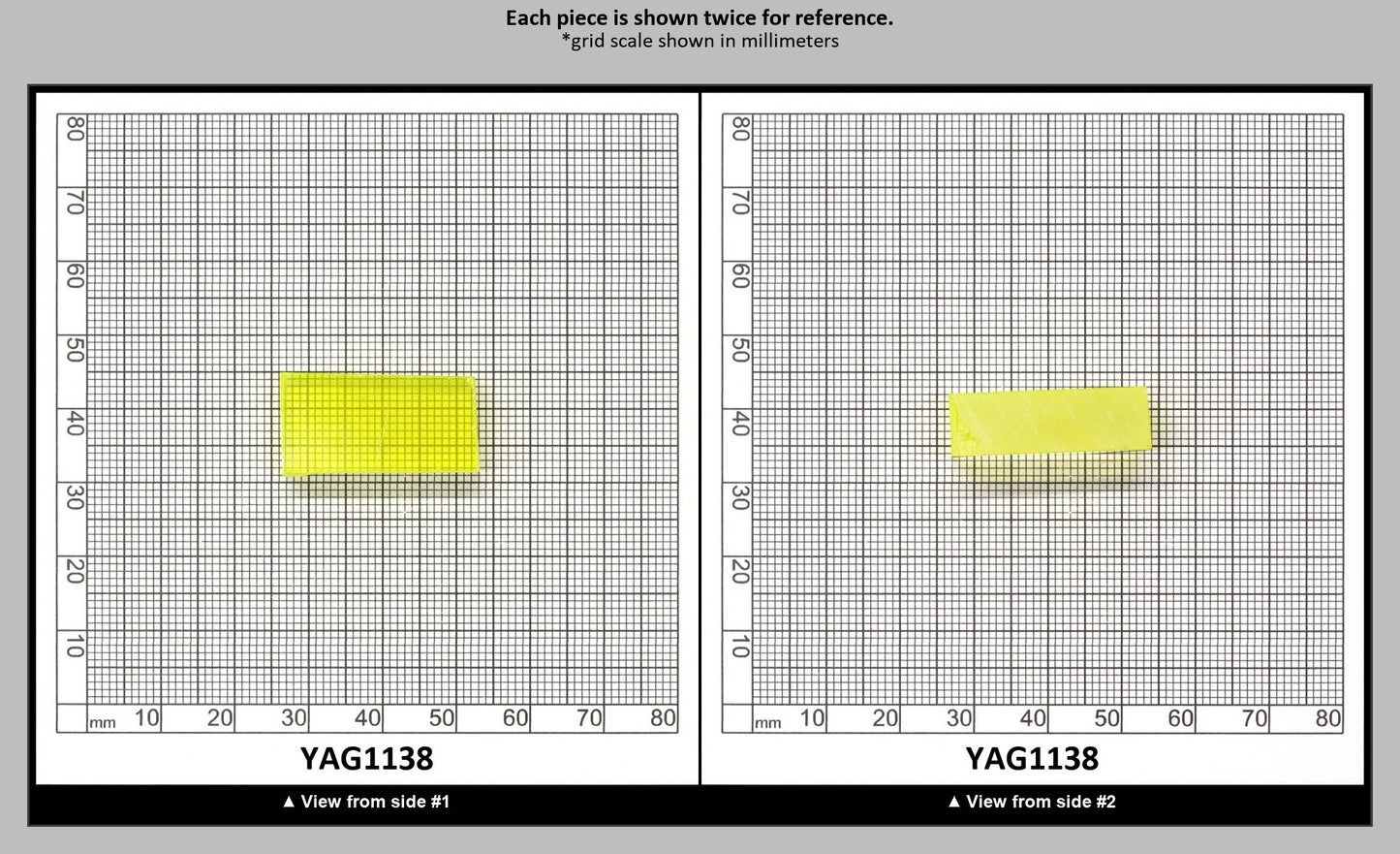 Neon Yellow YAG Polycrystalline (Ceramic) Faceting Rough : YAG1138