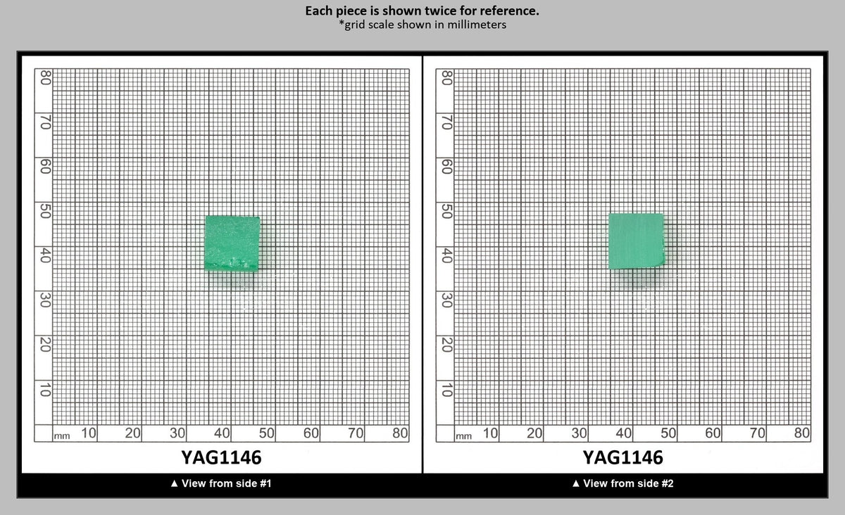 Green (Tsavorite) Garnet V:YAG Faceting Rough for Gem Cutting - Various Sizes : YAG1146