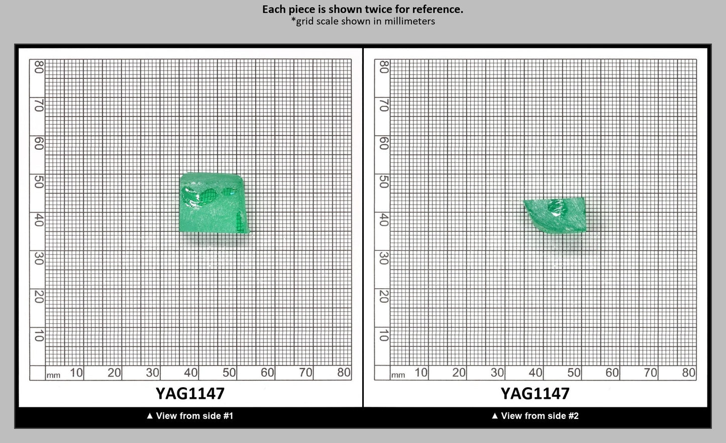 Green (Tsavorite) Garnet V:YAG Faceting Rough for Gem Cutting - Various Sizes : YAG1147