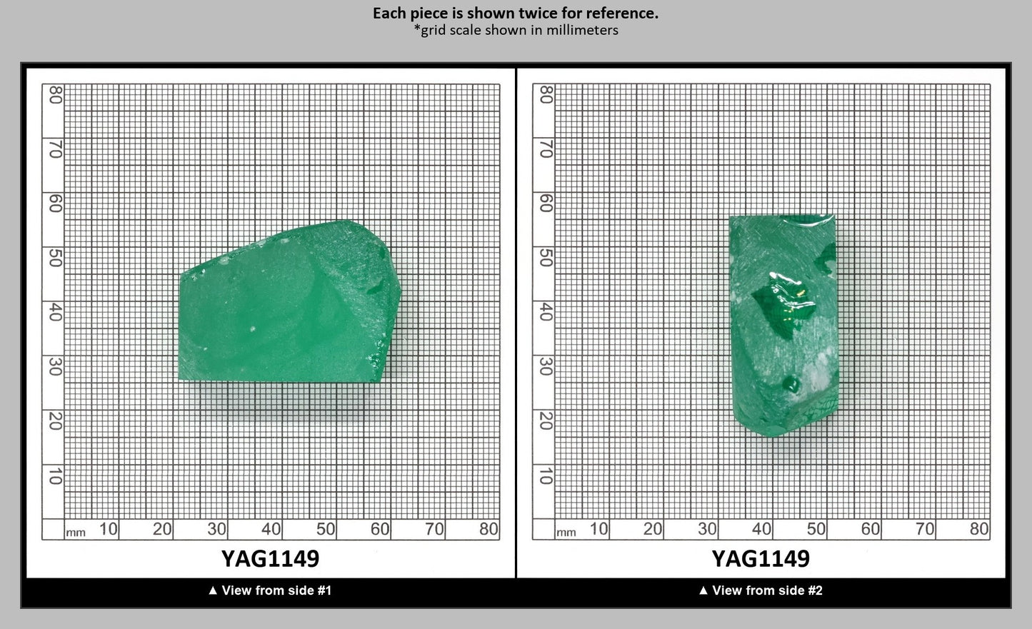 Green (Tsavorite) Garnet V:YAG Faceting Rough for Gem Cutting - Various Sizes : YAG1149