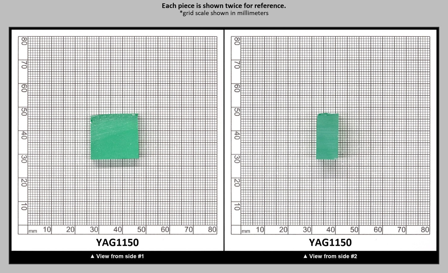 Green (Tsavorite) Garnet V:YAG Faceting Rough for Gem Cutting - Various Sizes : YAG1150