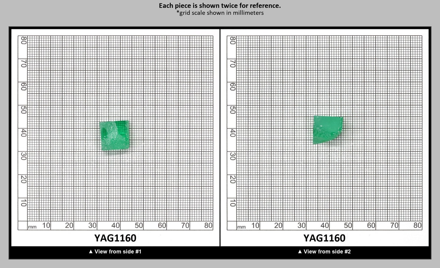 Green (Tsavorite) Garnet V:YAG Faceting Rough for Gem Cutting - Various Sizes : YAG1160