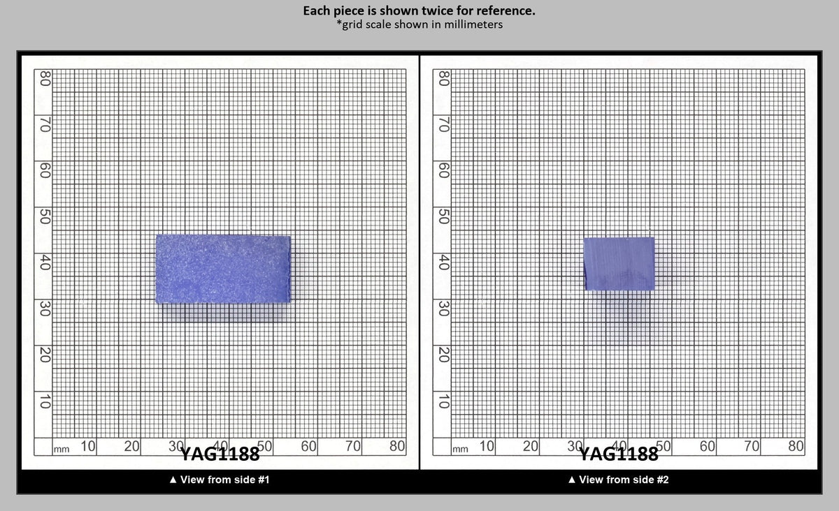 Cobalt Blue Polycrystalline (Ceramic) YAG - Faceting Rough : YAG1188