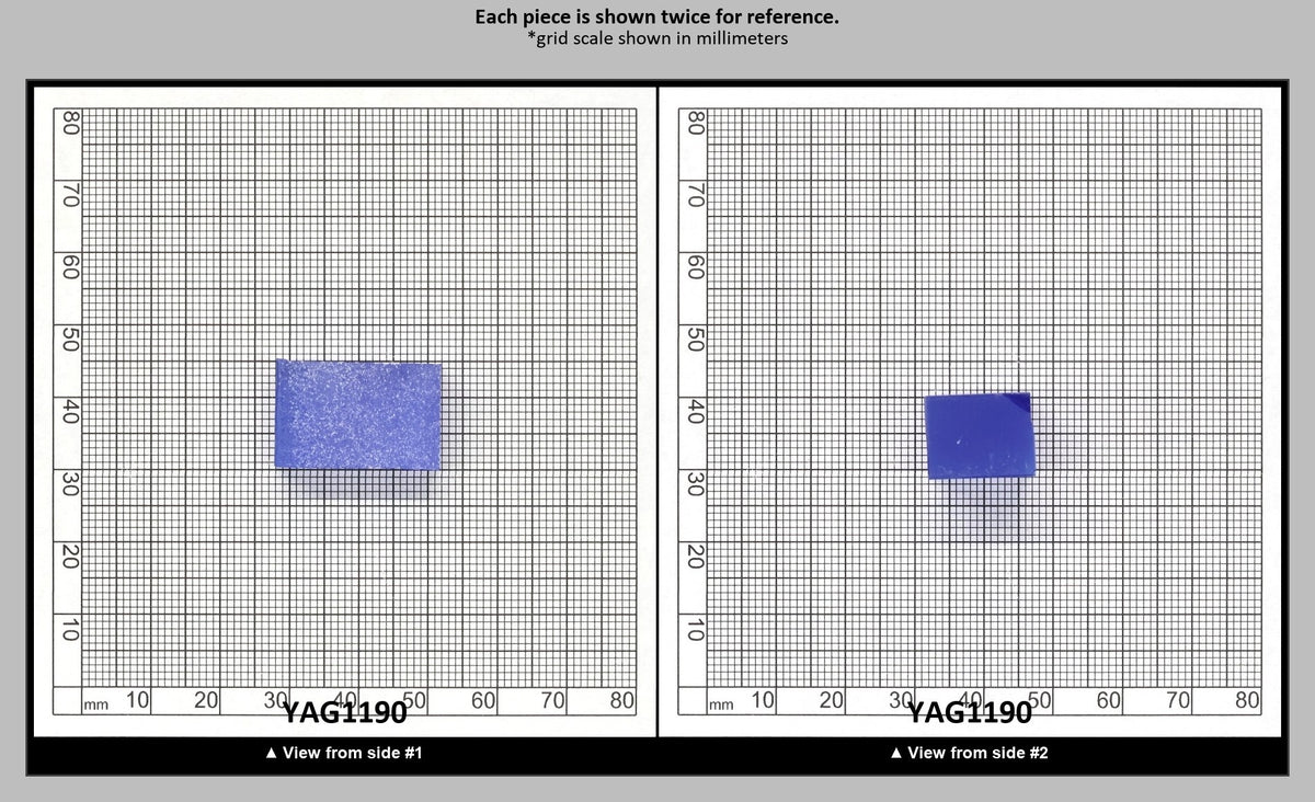 Cobalt Blue Polycrystalline (Ceramic) YAG - Faceting Rough : YAG1190
