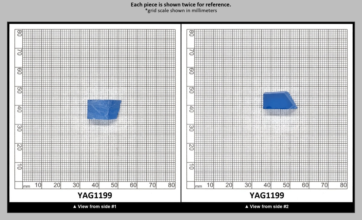 Electric Blue Topaz colored YAG Faceting Rough for Gem Cutting : YAG1199
