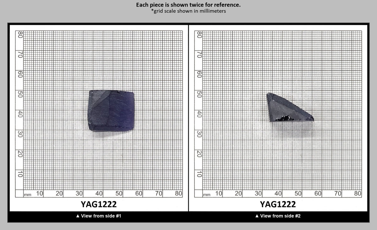 Blue YAG Faceting Rough for Gem Cutting - Various Sizes : YAG1222