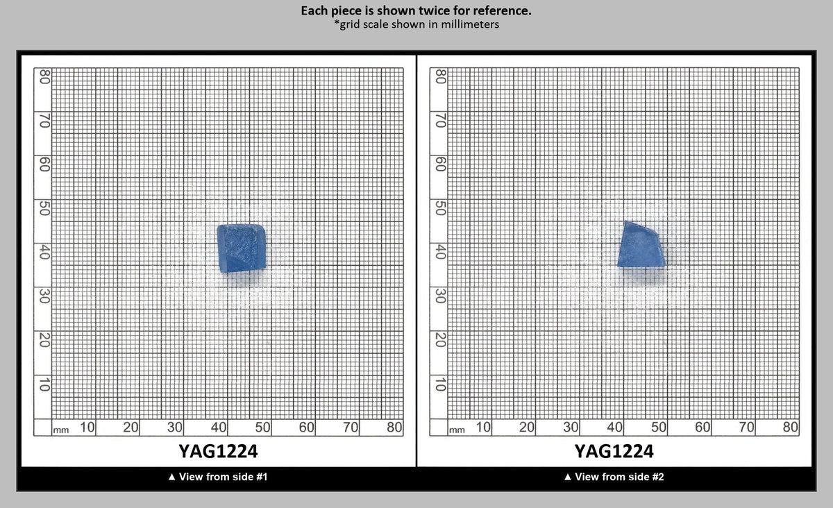 Blue Topaz colored YAG Faceting Rough for Gem Cutting - Various Sizes : YAG1224