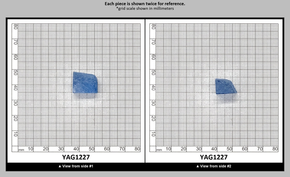 Blue Topaz colored YAG Faceting Rough for Gem Cutting - Various Sizes : YAG1227