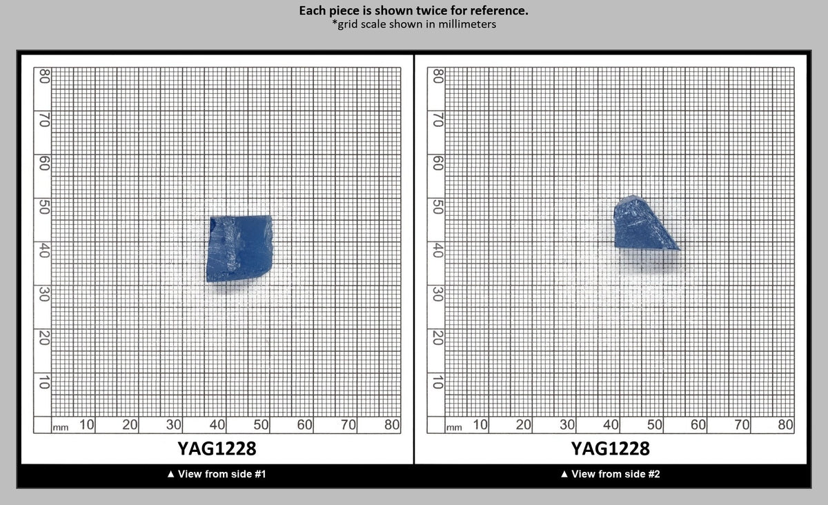 Blue Topaz colored YAG Faceting Rough for Gem Cutting - Various Sizes : YAG1228