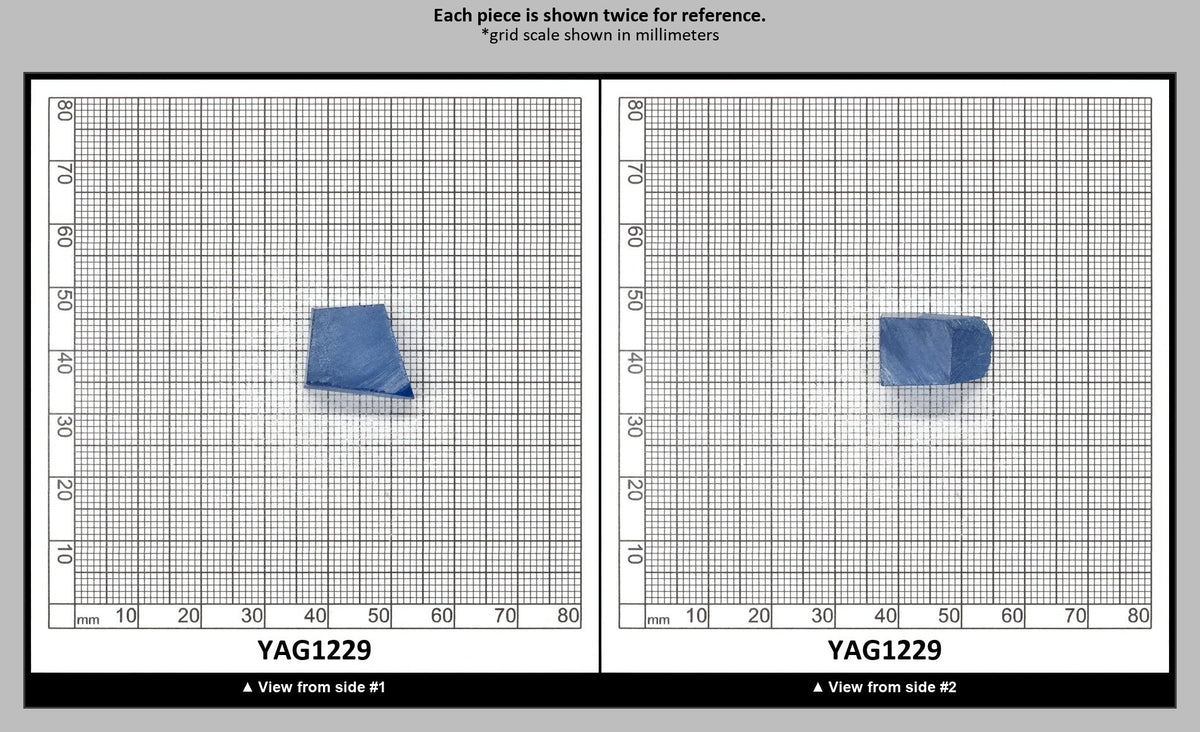Blue Topaz colored YAG Faceting Rough for Gem Cutting - Various Sizes : YAG1229