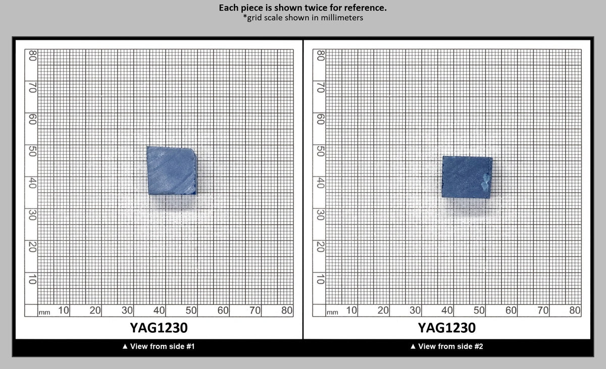 Blue Topaz colored YAG Faceting Rough for Gem Cutting - Various Sizes : YAG1230