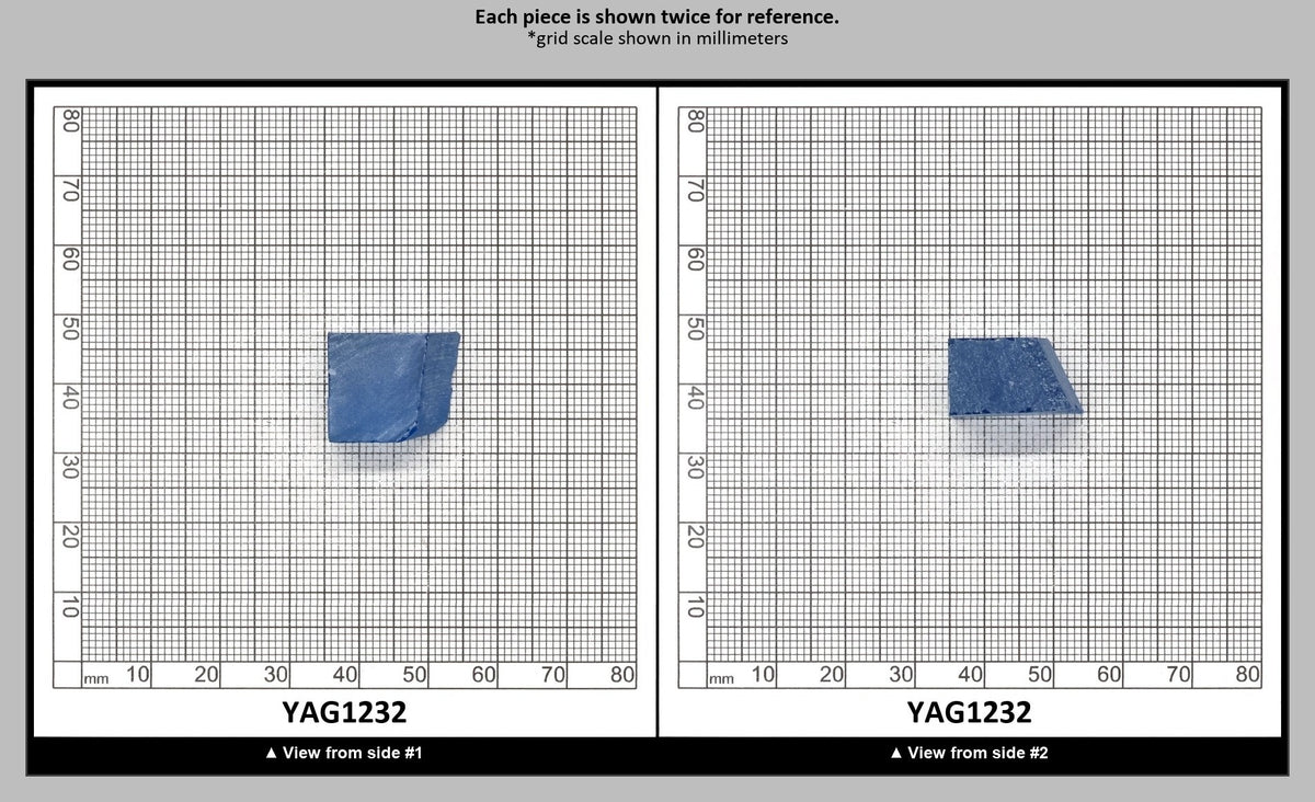 Blue Topaz colored YAG Faceting Rough for Gem Cutting - Various Sizes : YAG1232