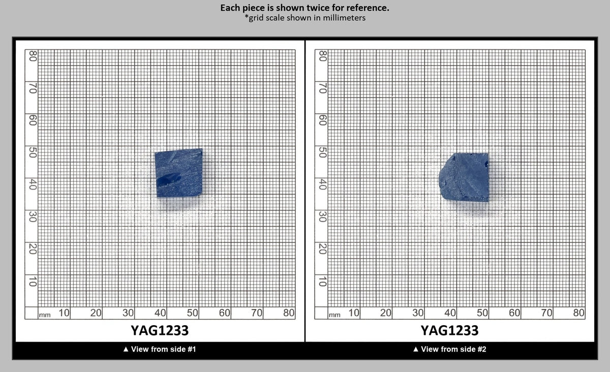 Blue Topaz colored YAG Faceting Rough for Gem Cutting - Various Sizes : YAG1233