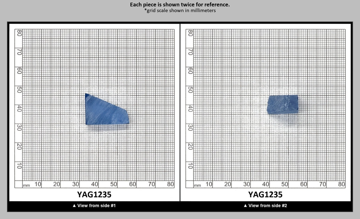 Blue Topaz colored YAG Faceting Rough for Gem Cutting - Various Sizes : YAG1235