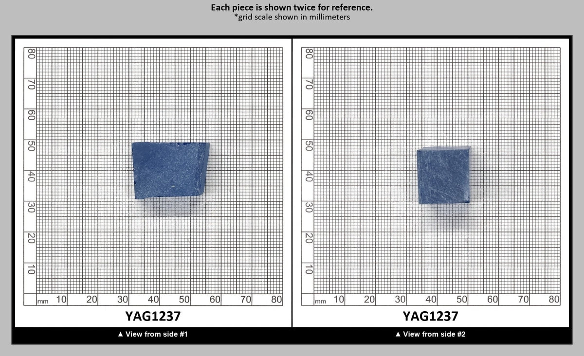 Blue Topaz colored YAG Faceting Rough for Gem Cutting - Various Sizes : YAG1237