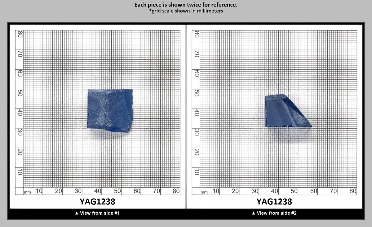 Blue Topaz colored YAG Faceting Rough for Gem Cutting - Various Sizes : YAG1238