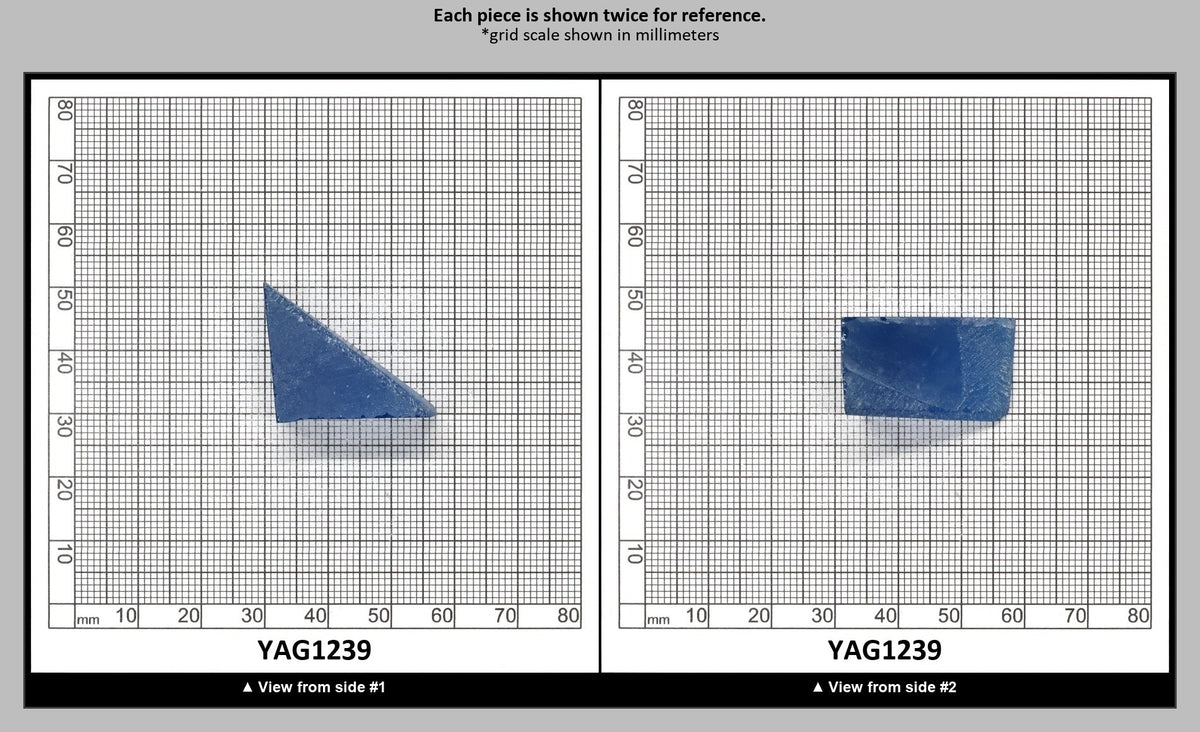 Blue Topaz colored YAG Faceting Rough for Gem Cutting - Various Sizes : YAG1239