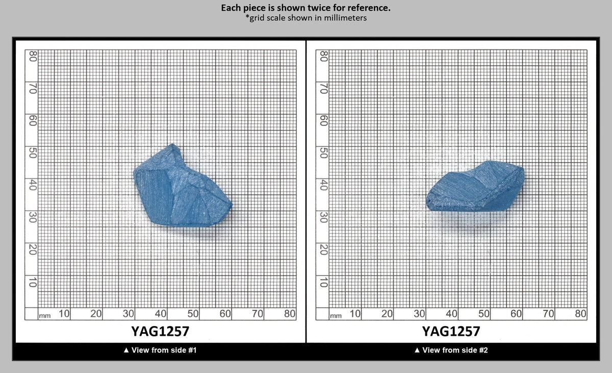 Dark Aquamarine colored YAG Faceting Rough for Gem Cutting - Various Sizes : YAG1257