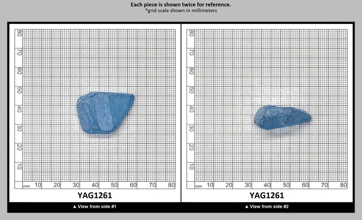 Dark Aquamarine colored YAG Faceting Rough for Gem Cutting - Various Sizes : YAG1261