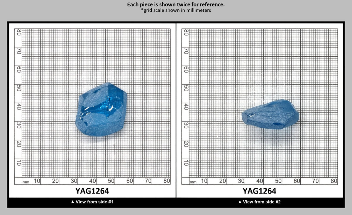 Dark Aquamarine colored YAG Faceting Rough for Gem Cutting - Various Sizes : YAG1264