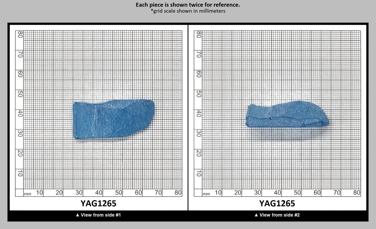 Dark Aquamarine colored YAG Faceting Rough for Gem Cutting - Various Sizes : YAG1265