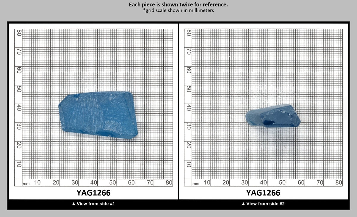 Dark Aquamarine colored YAG Faceting Rough for Gem Cutting - Various Sizes : YAG1266