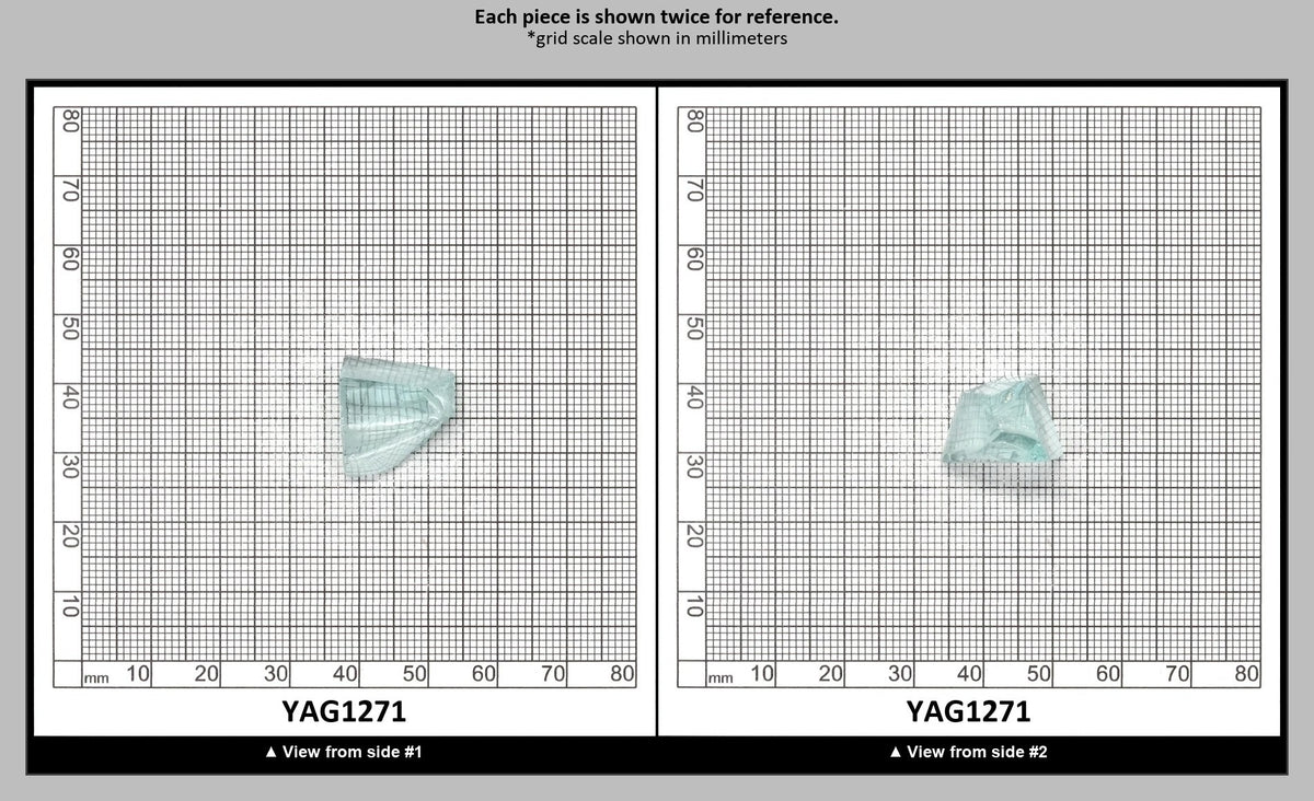 Light Green Aquamarine Colored Garnet YAG Faceting Rough : YAG1271