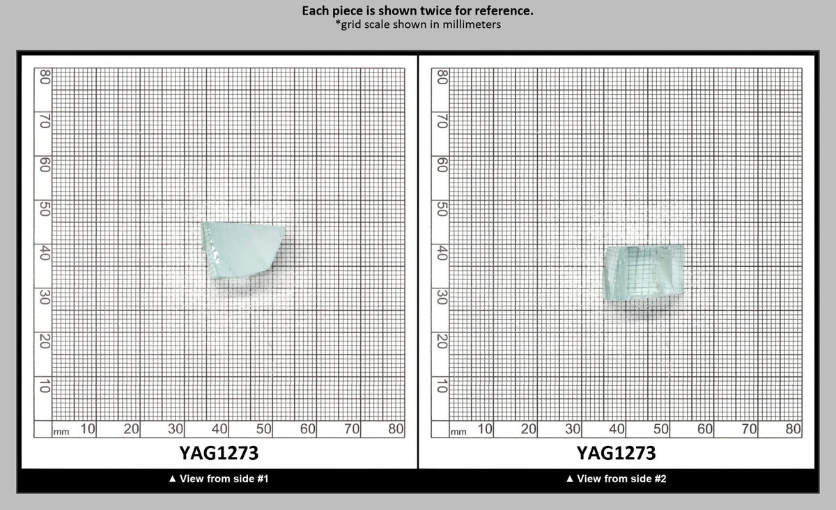 Light Green Aquamarine Colored Garnet YAG Faceting Rough : YAG1273
