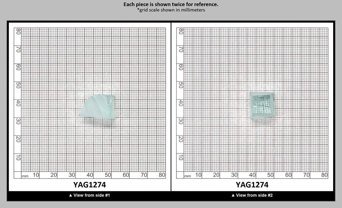 Light Green Aquamarine Colored Garnet YAG Faceting Rough : YAG1274