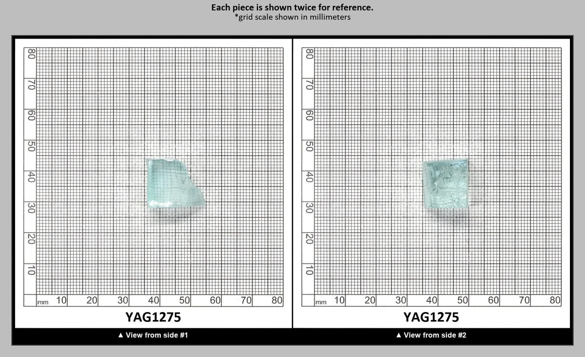Light Green Aquamarine Colored Garnet YAG Faceting Rough : YAG1275