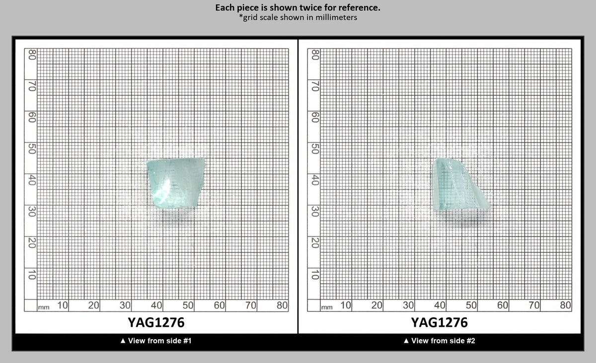 Light Green Aquamarine Colored Garnet YAG Faceting Rough : YAG1276
