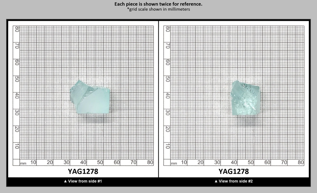 Light Green Aquamarine Colored Garnet YAG Faceting Rough : YAG1278