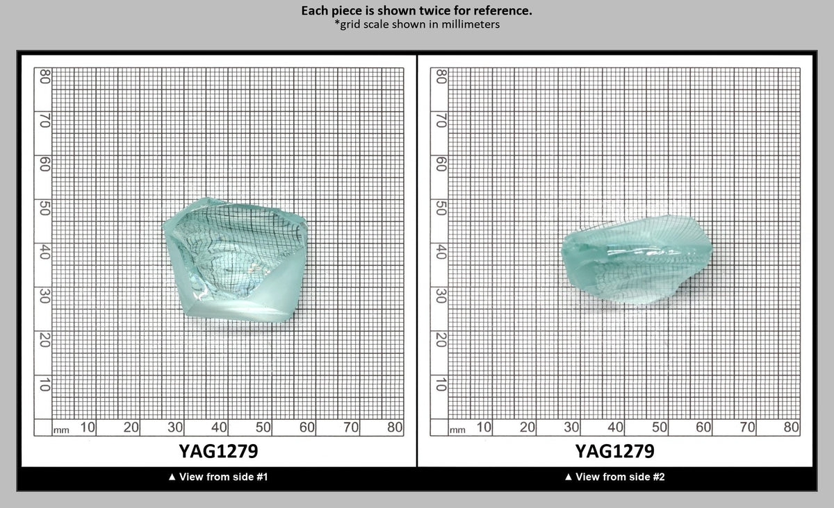 Light Green Aquamarine Colored Garnet YAG Faceting Rough : YAG1279